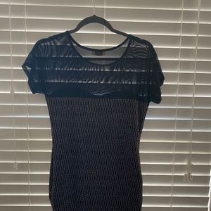 black and gold sheer top fitted dress